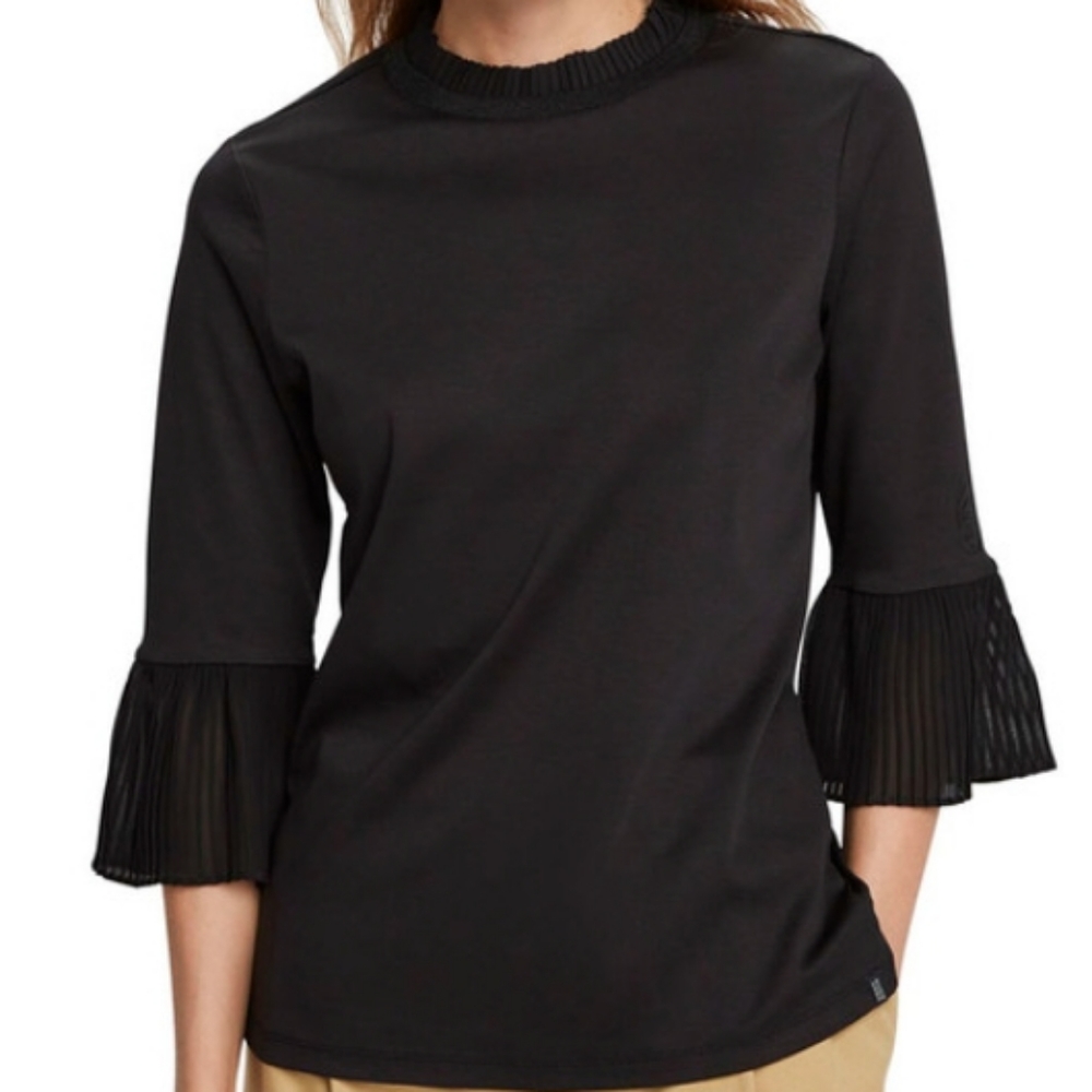 Scotch & Soda Paradise Seeker Ruffle Pleated Top
